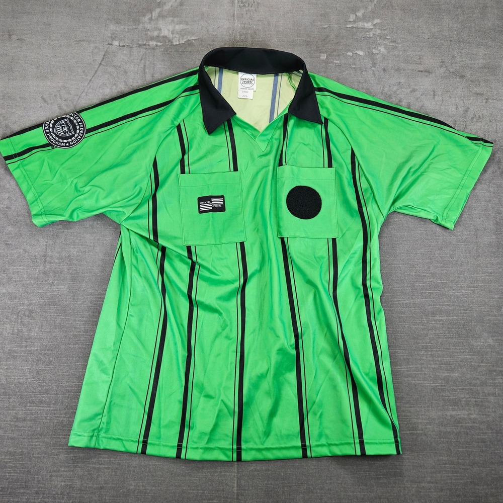 Official Sports International Soccer Referee Jersey Shirt Mens Large Green‎